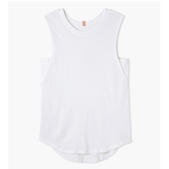 lunya Tops - Lunya Women's White Organic Pima Sleep Muscle‎ Shirt Sleeveless Tank Sz Medium